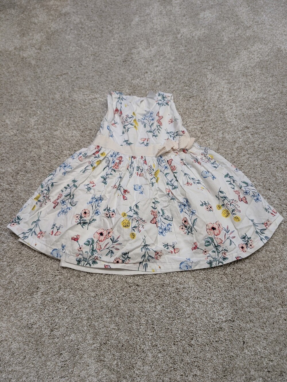 Carter's Girls Flower Sleeveless Cotton Dress -  3T EUC